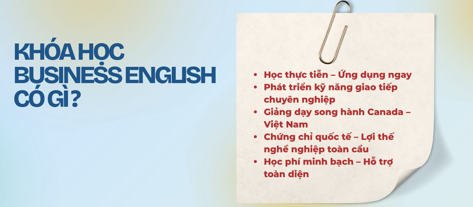 Chương trình Tiếng Anh Thương Mại - GC Education Center