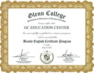 Beauty English Certificate