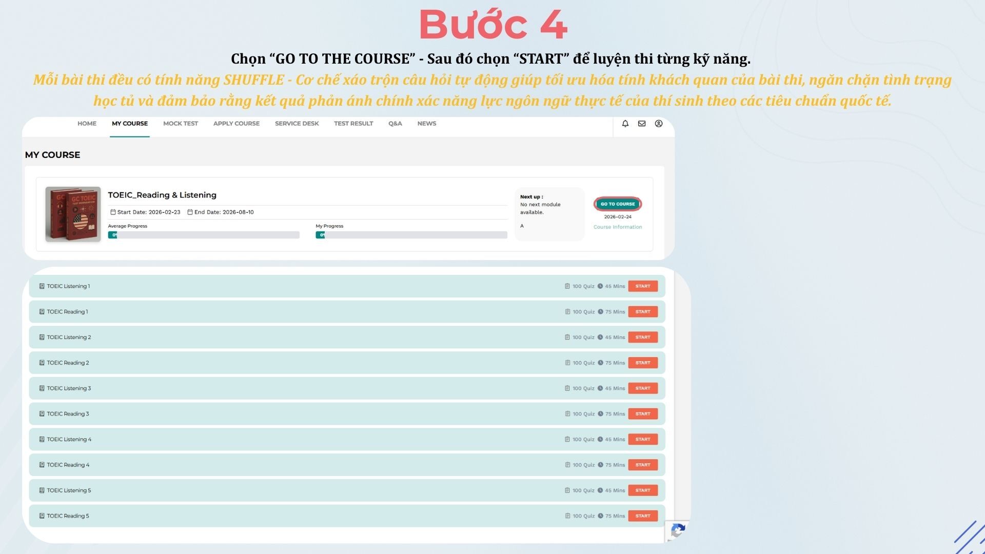 Hướng dẫn đăng ký hệ thống luyện thi TOEIC miễn phí
