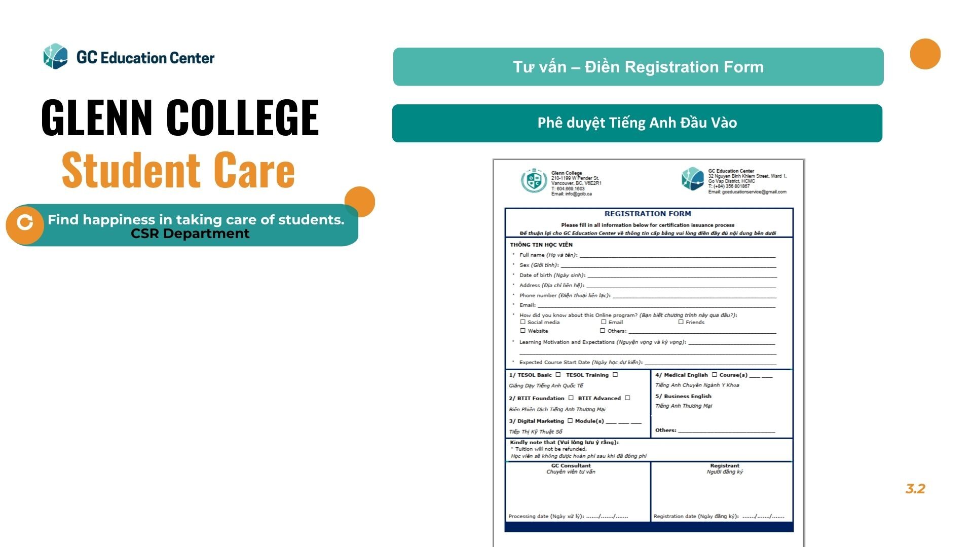 Quy trình học chương trình quốc tế