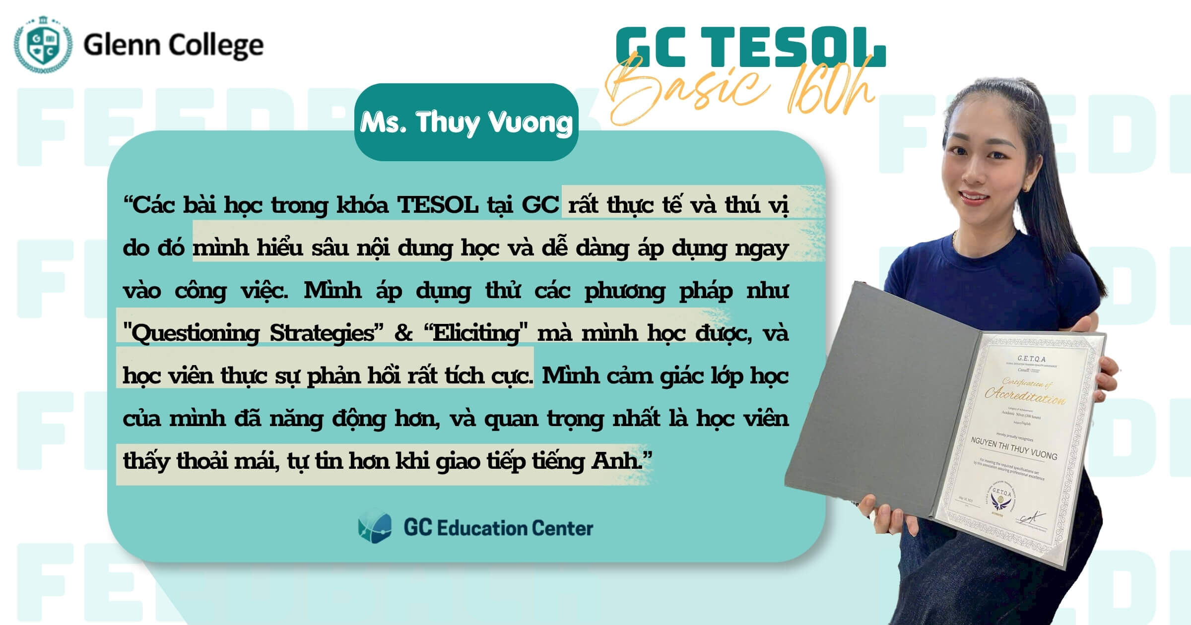 TESOL - Chương trình Giảng Dạy Tiếng Anh Quốc Tế dành cho người mới bắt đầu